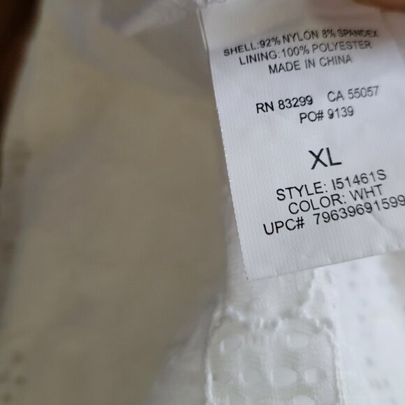 NEW Isaac Mizrahi QVC Dress XL White eyelet lace lined short sleeves SUMMER NWT - Picture 10 of 14